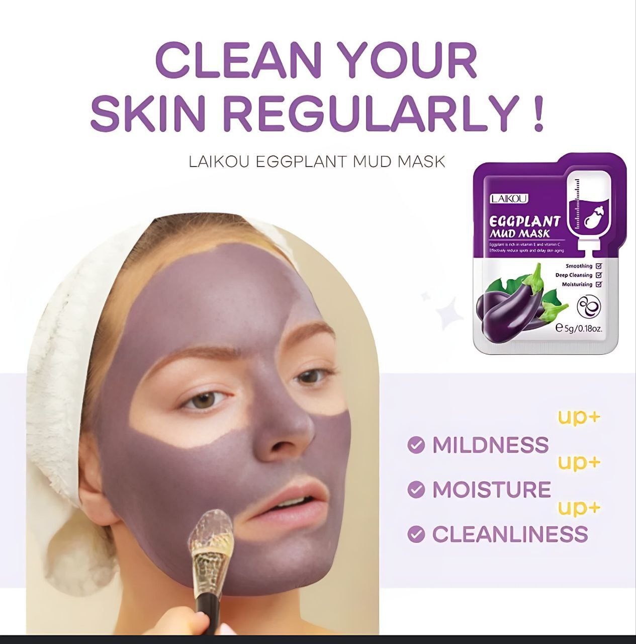 2 Piece Eggplant Mud Mask - Image 2