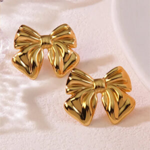 Stainless Steel Bow Earring